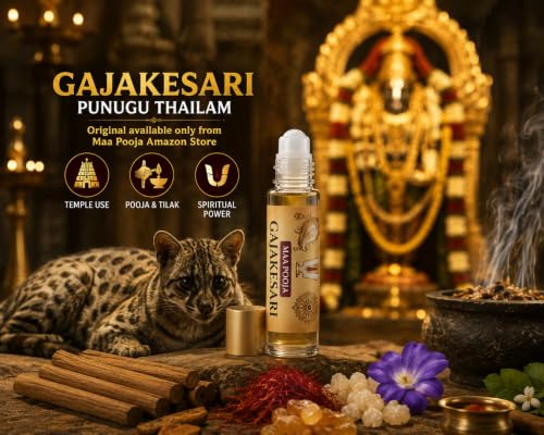 Image of GajaKesari Punugu Thailam Roll-On | Traditional Temple Fragrance For Pooja | 7ml