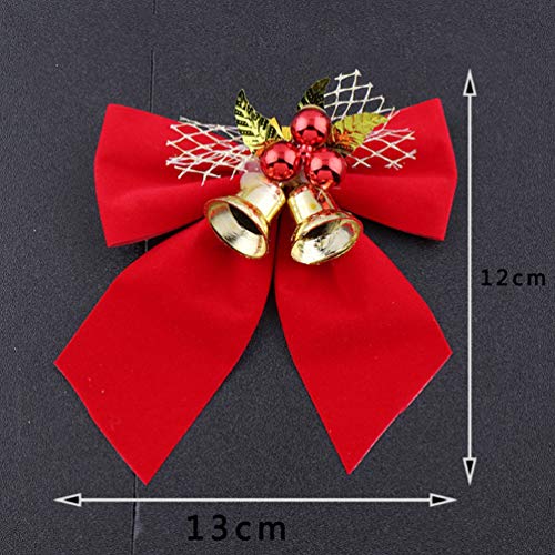 Amosfun – Decoração de sinos com laço de árvore de Natal com sinos, decoração para pendurar na árvor