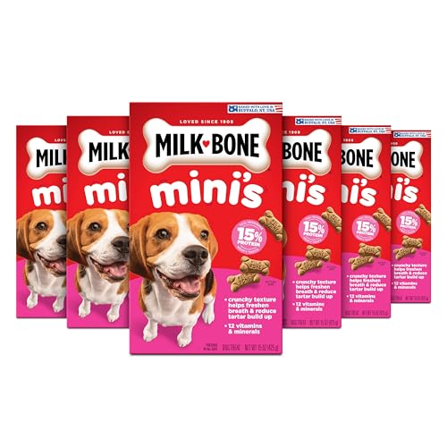 Milk-Bone Mini’s Original Biscuits, Mini Dog Treats, 15 Oz. Boxes (Pack of 6)