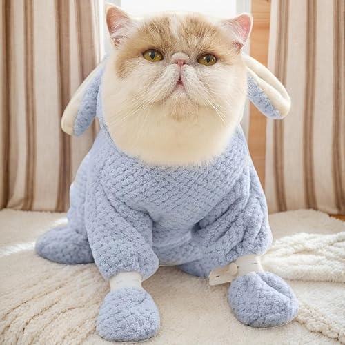 Hunde-Bademantel – Korallen-Fleece-Handtuch mit Fußschlaufe, Reißverschluss-Design, Haustierkostüme, Katzenbekleidung und Zubehör für Weihnachten, Muttertag oder Valentinstag