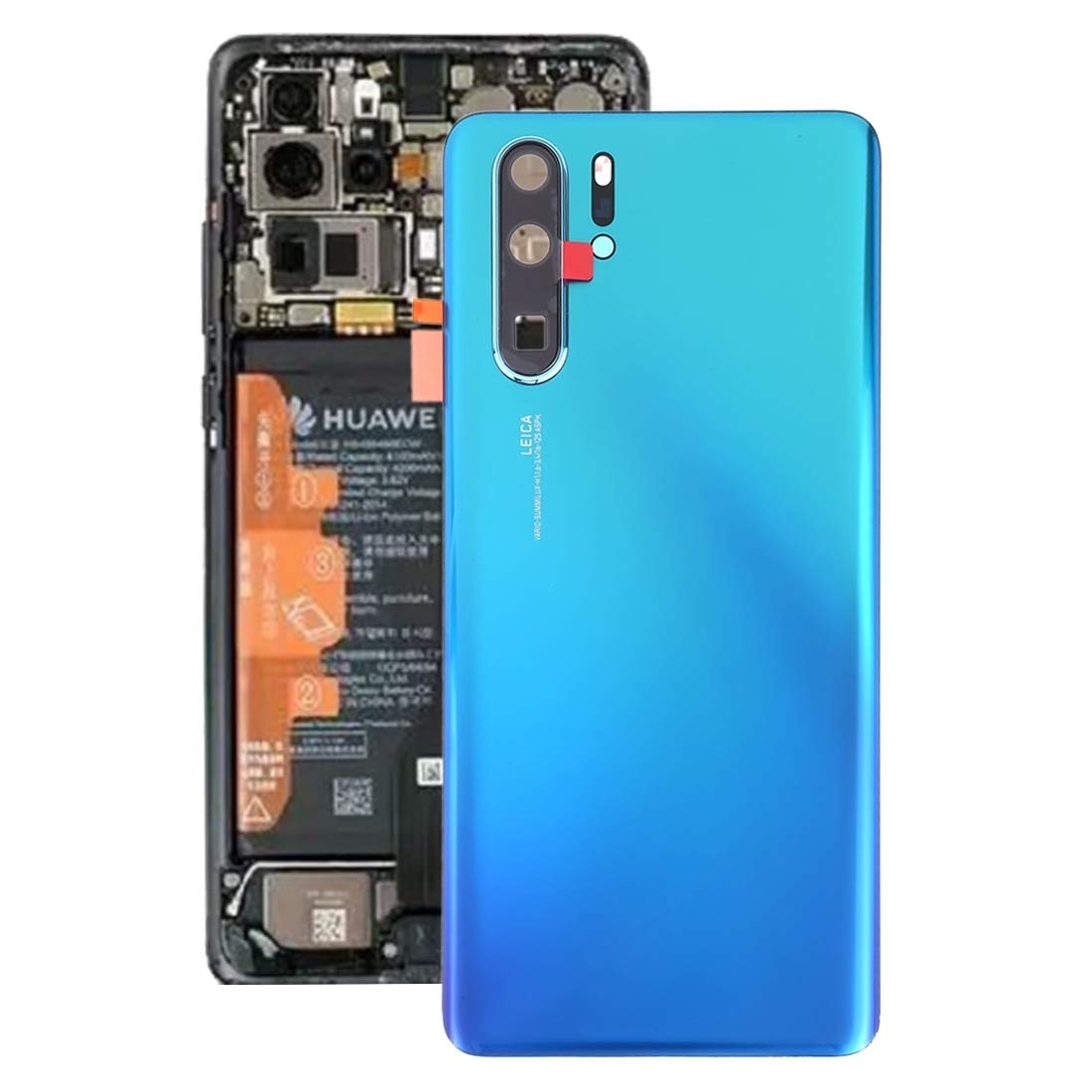 Couvercle de batterie Huawei P30 Pro orange protégeant l'objectif de la caméra arrière - 7