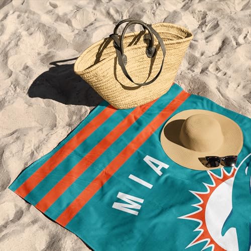 Image of Northwest NFL Miami Dolphins Unisex-Adult Beach Towel, 30 inch x 60 inch, Stripes