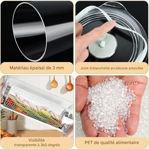 Shaker à panure alimentaire avec distributeur transparent 360 degrés