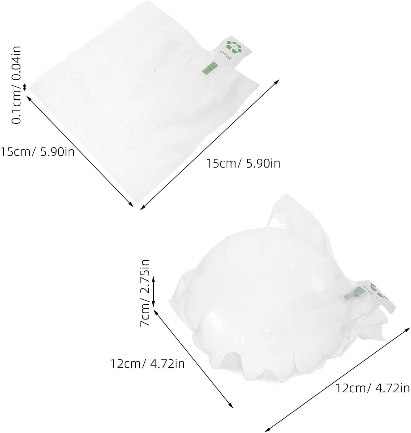 Generic 100pcs Inflatable Air Pillows for Shipping Boxes with Shockproof Airlocking Technology, Pe+pa Material, 6x6 Inch Packaging Air Bags for Small Packages and Long Distance