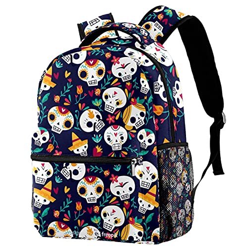 Cartable école primaire crânes avec bretelles rembourrées et dos anti-transpirant