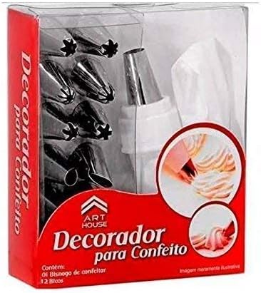 Glamaxy 12 Piece Set Cake Decorating Set Frosting Icing Piping Bag Tips with Steel Nozzles. Reusable & Washable