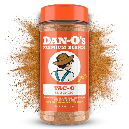 Dan-O's Tac-O Seasoning, 8.9 oz Bottle, All Purpose Taco Seasoning for Tacos, Quesadillas, Ground Beef, Guac and More, Sugar Free, Zero Calorie, Use this Spice Blend for a Flavorful Kick to Any Dish