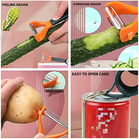 WUBAYI Multifunctional Kitchen Peeler-7 in 1 Fruit/Vegetable/Potato Peeler and Shredder-Cheese Grater.Quickly peels Potatoes,Carrots and a Variety of Vegetables and Soft-Skinned Fruit