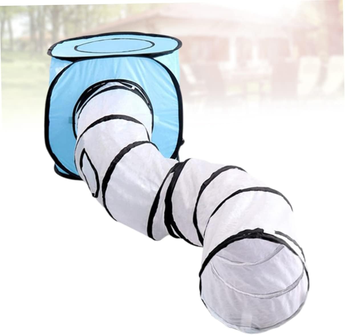 BESPORTBLE Creative Cat Tunnel with Foldable Design Interactive S-Type Pet Tube Toy for Indoor Cats Blue Color Easy to Install for Playtime and Exploration