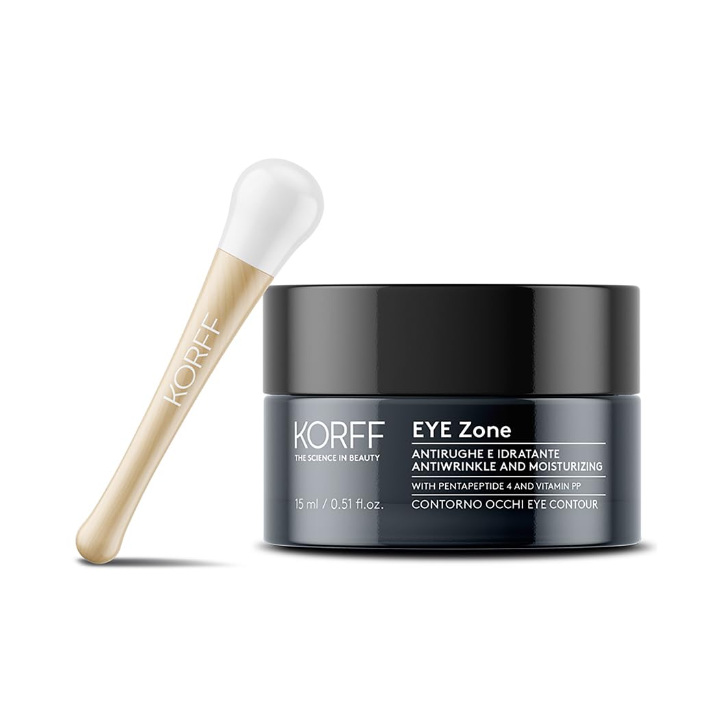 Korff Eye Zone Contour yeux sacs, lunettes et lunettes avec acide hyaluronique et vitamine PP, Anti-rides et Hydratant, 15 ml