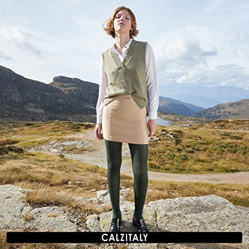 Image of CALZITALY Seamless Tights, 50 DEN High-Waist Pantyhose with no seams, Multi Color Opaque Tights - S, XXL, Italian Hosiery