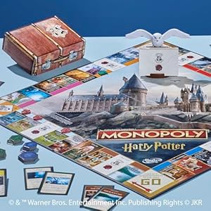 Monopoly Harry Potter Edition Board Game A Magical Adventure at Hogwarts Ages 8 and Up 2 to 6 Players Family Games Gifts for Kids and Adults