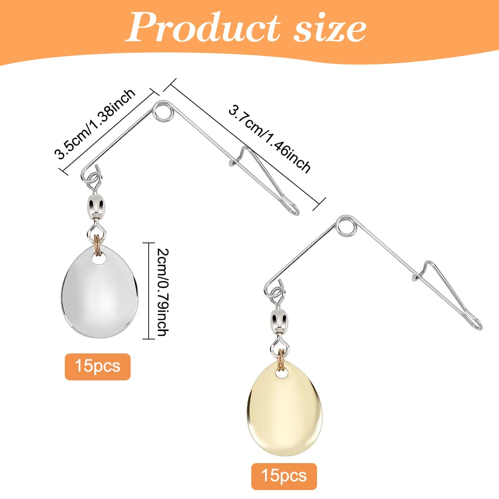 beinkmake 30pcs Fishing Spinnerbait Wire with Colorado Blade Fishing Lures Spinner Blades Spinnerbait Wire Shaft with Colorado Lure Making Accessories