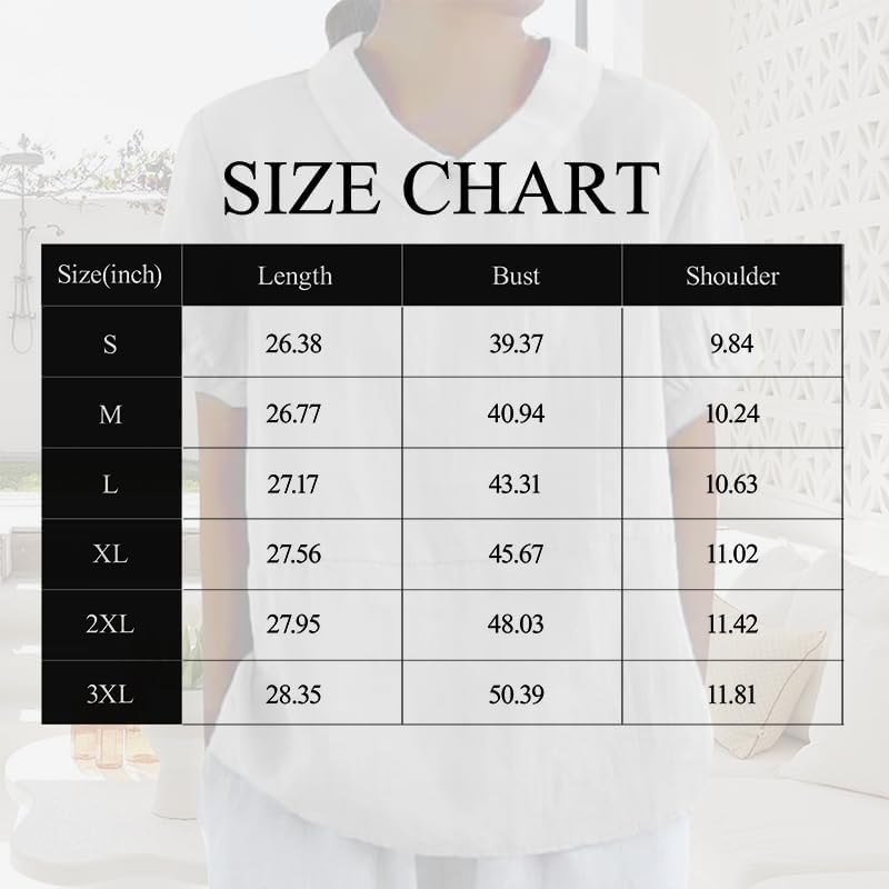 Collared Cotton Linen Shirt for Women Short Sleeve Leaf Floral Printed Graphic Tees Summer Cute Tops 2025 Trendy - Image 3