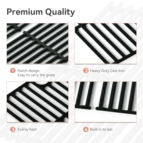 Spirit E310 7638 7639 Grill Grates for Weber Spirit E-310 300 Series E315 E320 E330 S310 S315 S320 S330 Gas Grill, 17.5" Cast Iron Cooking Grids, Replacement for Genesis Silver/Gold/Platinum B & C by Gcostar - Image 3