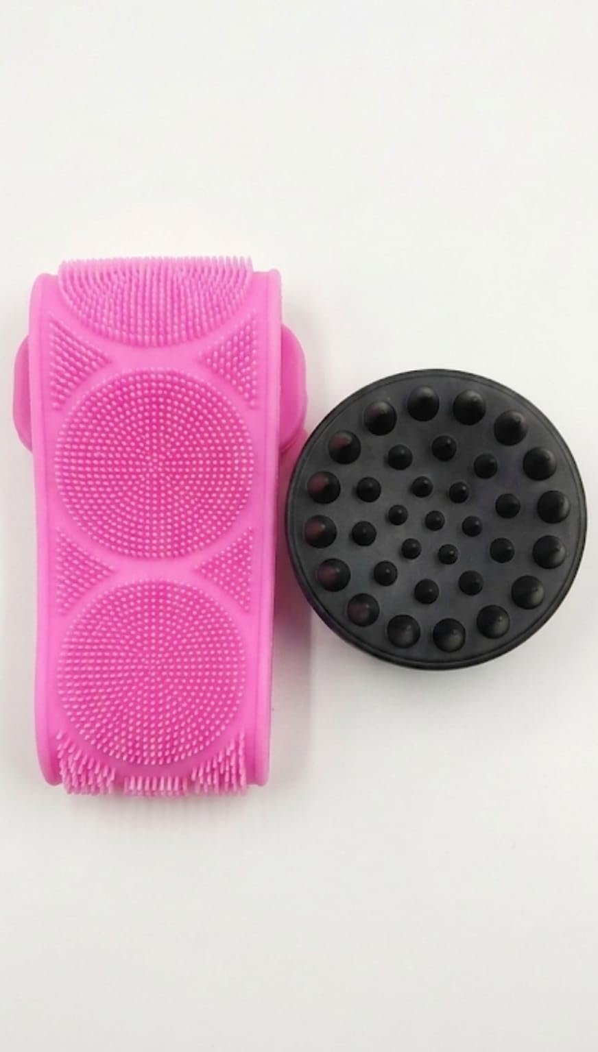 2-in-1 Silicone Scalp Massager & Facial Cleansing Brush | Soft Exfoliating Shampoo Massage Brush | Deep Scalp Cleaner | Body Scrubber | Waterproof Skin Care Bath Tool for Men & Women (Pink-Black)-picture-36
