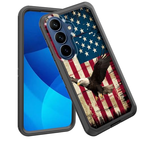 GFEWYTJYJ for Galaxy S26 Plus Case,Shockproof 3-Layer Full Body Protection Rugged Heavy Duty High Impact Hard Cover Case for Samsung Galaxy S26 Plus 6.7 inch 2026,American Flag Bald Eagle