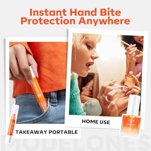 modelones Nail Biting Prevention for Kids 2 Pcs Quick Dry Thumb Sucking Deterrent Bitter Stop Nail Biting Pen No Bite Nail Polish Sets 0.58 Fl Oz — view 2