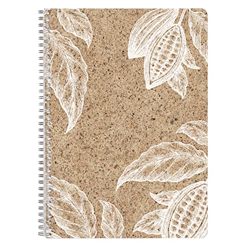 Clairefontaine 83544C - Un Cahier à Spirale Couverture Papier à base de coques de cacao - A4 21x29,7 cm 148 Pages Lignées avec Marge papier ivoire 90g - 3...