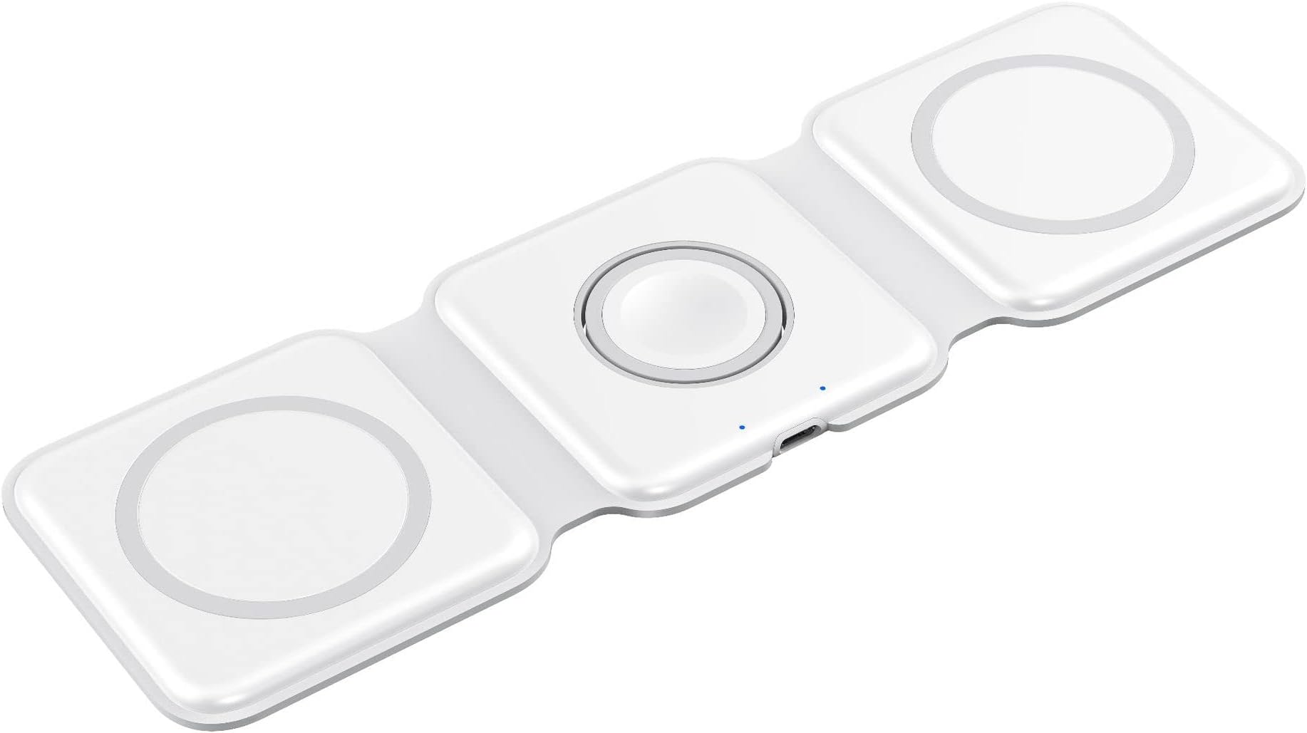 AWH New 2022 Foldable Ultra-Thin Mobile Phone Watch Stand Charger 15W Fast QI Magnetic 3 in 1 Wireless (White) (AD-WC20)