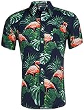 Hawaiihemd Material: 100% Baumwolle, leicht, fühlt sich im Sommer angenehm und atmungsaktiv an