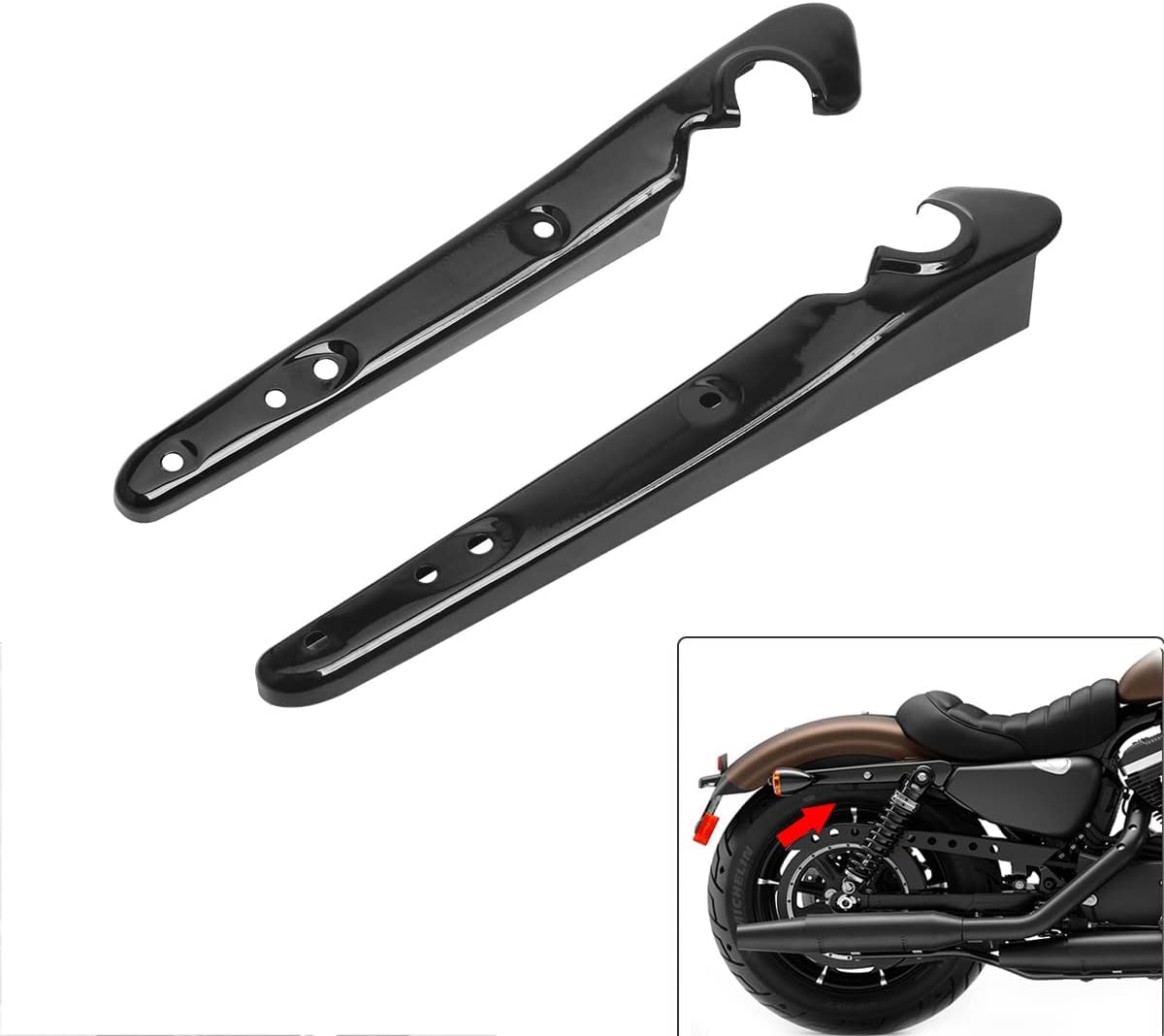 H RUO Rear Fender Struts Turn Signal Light Support Bracket Fits for Harley Sportster XL 883 1200 48 72 2004-2020