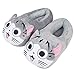 Chausson intérieur à l'hiver Chaud - Cosy Soft Plush Funny Cartoon Kitty et Dragon Slippers - pour Adultes Enfants Teens Warm Home Slipper - Dragon Flame (Gris Kitty Dessin animé) 35/42 EU
