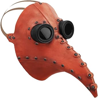 PU Design Plague Doctor Mask Halloween Bird Beak Mask Latex Cosplay Cool Face Mask