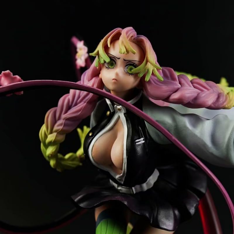 REOZIGN Kanroji Mitsuri Figure, Combatiente Kanroji Mitsuri Figuras de anime 22 cm / 8,7 pulgadas PVC estatuas coleccionables para los fanáticos del anime Regalos
