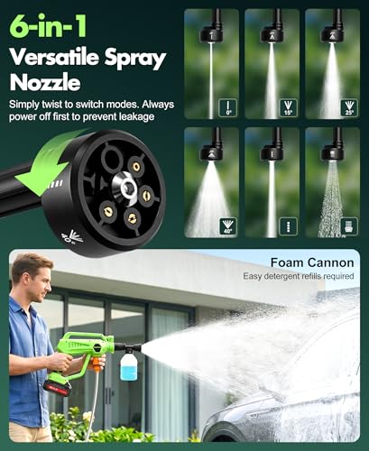 DeeprClean Cordless Car Washer with 6-in-1 Nozzle