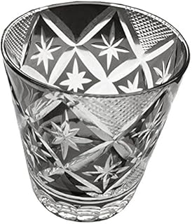 名入れ 高級 切子 キリコ グラス 七宝 250ml 化粧箱付き ロックグラス ぐい吞み ブラック 黒 ギフトポーチ付