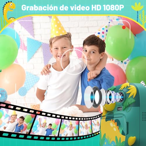 Miniatura 4 de Camara Fotos Infantil Instantanea, Camclid 2,4 Pulgada Cámara Instantánea Para Niños Con Tarjeta De 32gb, Regalo Para Niños De 3 A 12 Años Verde
