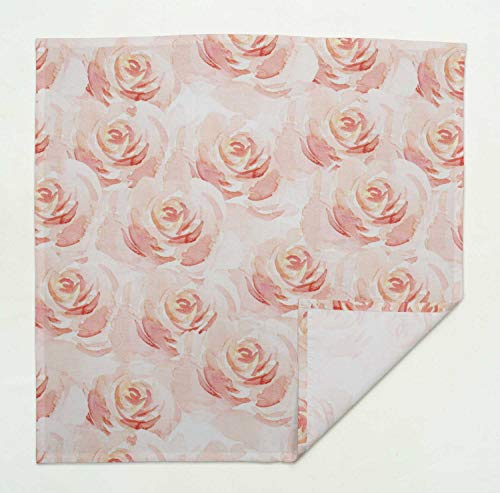 Linge de table lavable basique quotidien S4Sassy en coton rose floral x6 - 4