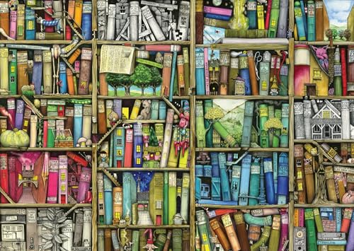 Wonder Forge Bizarre Bookshop 1000 Piece Jigsaw Puzzle for Adults | Unique, Perfectly-Fitting Pieces | Fun, Vibrant Imagery | Amazon Exclusive