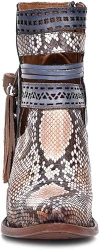 Miniatura 4 de Cuadra Botín para mujer en piel auténtica pitón con cremallera