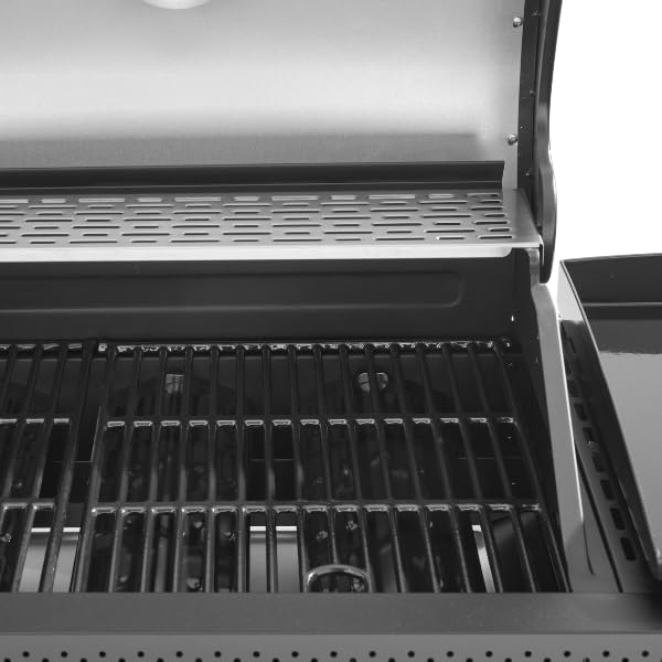 Cook'in Garden - Barbecue Gaz FLAMY, 3 en 1, Plancha + Four à Pizza + barbecue gaz 3 brûleurs, Grilles en fonte émaillée