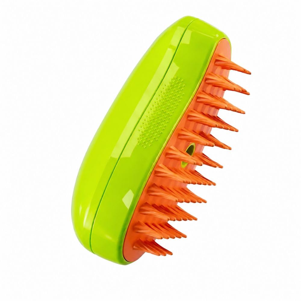 Escova a Vapor para Pets 3 em 1 Tira Pelos - Pente de Massagem e Banho a Seco para Cães e
