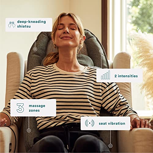 Homedics Total Recline Massage Cushion, Ultimate Versatility, Sit Up, Lean Back, Lie Down, Soothing Heat, Pain Relief, Deep Kneading Shiatsu Massage, Height Detection, Lumbar Stretch, Seat Vibration #TOP2