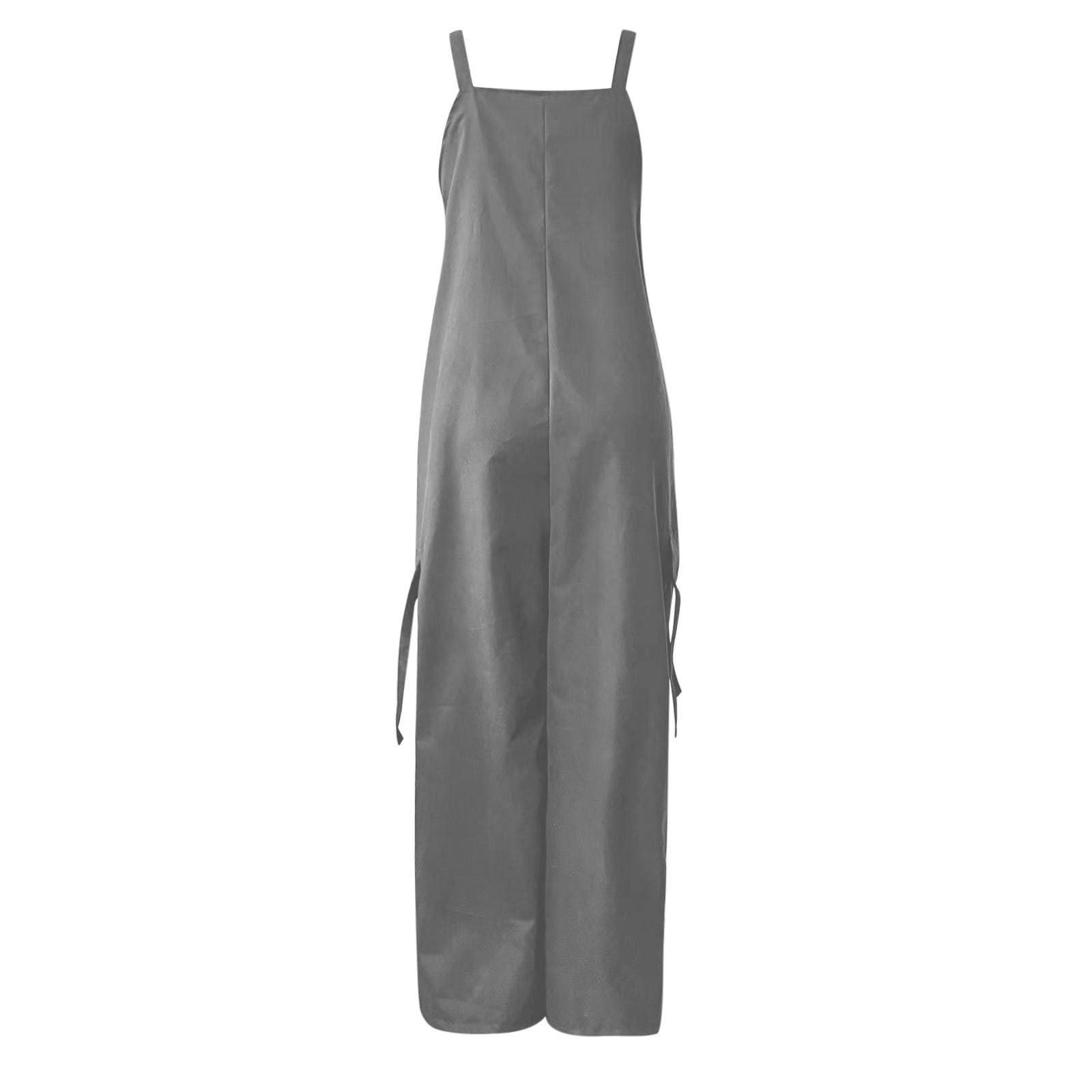 Genérico Monos de Mujer Elegantes con Detalles de Botones y Cuello en V para una Silueta Estilizada sin Mangas y Pierna Ancha de Tiro Largo