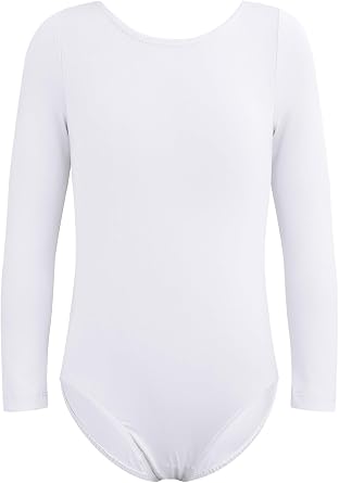 XiaoMoSha Gymnastics Leotards for Girls Long Sleeve Kids Unitards Dancewear Sparkle Rainbow Mermaid Ribbons Tumbling Outfits