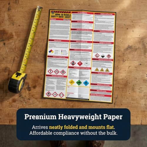 Image of How To Read A Safety Data Sheet (SDS /MSDS) Poster, 24 x 33 Inch, UV Coated Paper (Poster)