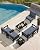 SERWALL HDPE Patio Furniture Set, 7-piece Outdoor Sectional Sofa Set, All Weather Outdoor Couch Set for Deck, Lawn, Black Frame with Grey Cushion