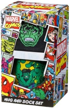 Marvel Comics Mug & Sock Set - Hulk - Mens gift ideas Boys gift ideas