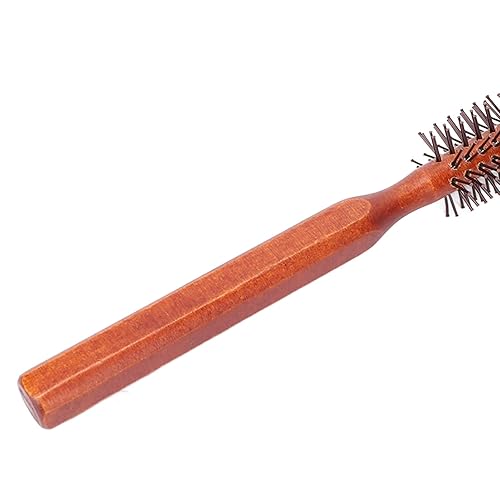 Miniatura 7 de Cepillo de pelo redondo para mujeres y hombres, cepillo pequeño con mango de madera, cepillo desenredante libre de estática para secar con soplado,