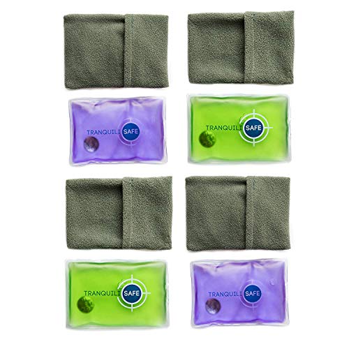 TRANQUILISAFE ® - Lot de 4 chaufferettes de poche - Réutilisables et pratiques - bouillote magique - Chauffe Mains chaleur Instantanée - idéal pour ski, randonnées avec housse en microfibre offerte