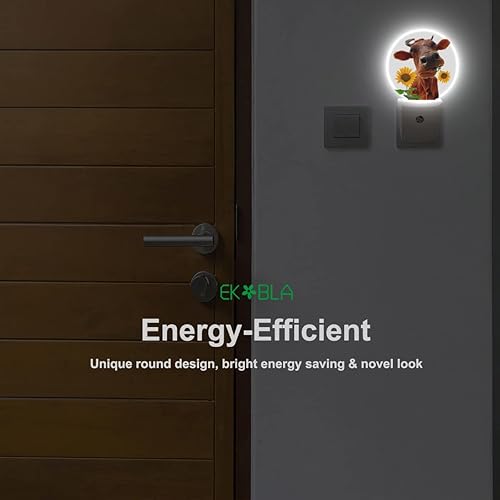 Miniatura 8 de EKOBLA Luz nocturna de vaca Highland, luz nocturna enchufable, luces nocturnas de animales de granja enchufables a la pared, luz nocturna LED para