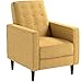 CHRISTOPHER KNIGHT HOME Mason Mid-Century Modern Tuft Back Recliner (Qty of 1, Fabric/Muted Yellow).