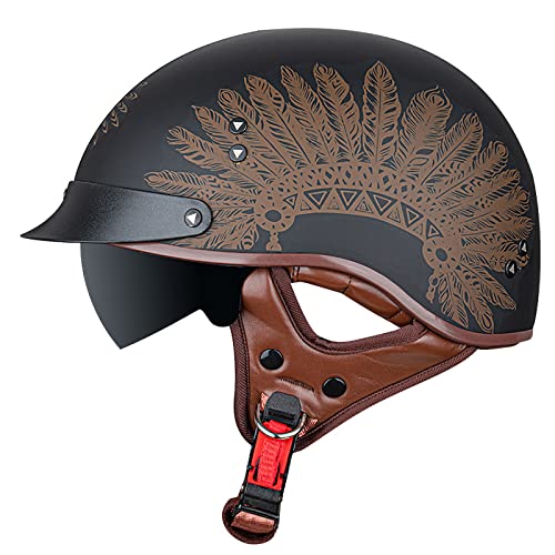 Demi casque rétro avec visière amovible et protection anti-UV