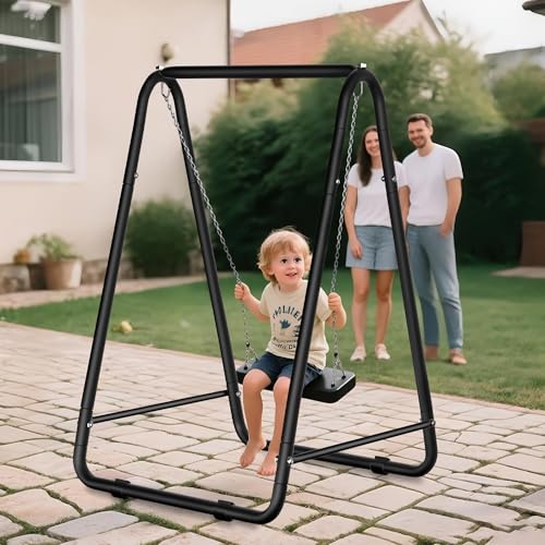 OUUTMEE Hängesesselständer, Schaukelständer mit Rutschfesten Fußpolstern, Robuster Tragbares Hängemattengestell für Terrasse, Balkon, Garten, max. Tragkraft 150 kg (nur Hängesesselständer)