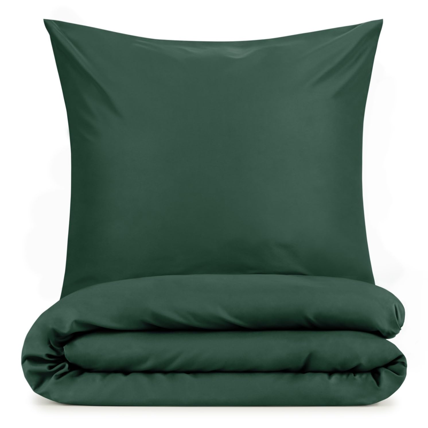 Blumtal Copripiumino Matrimoniale 260x240 e Federe 65x65 - Set di Lenzuola in microfibra extra morbida certificata Oeko-Tex, Set Copripiumino Matrimoniale con 2 Federe - 3 pezzi - Verde Scuro